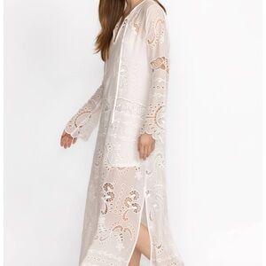Johnny was Charlotta eyelet silk maxi dress plus bag